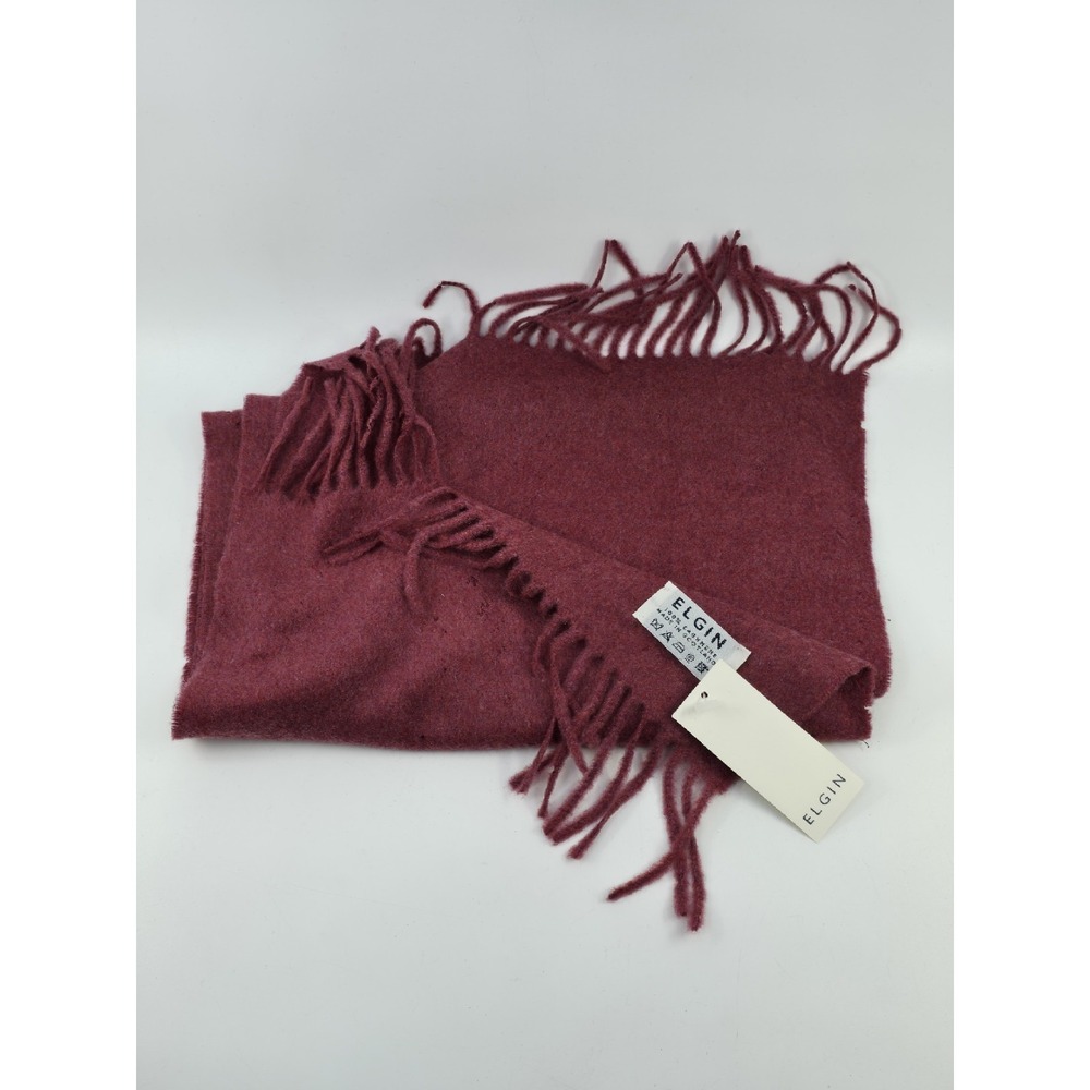 Johnstons Of Elgin 100% Cashmere Raspberry Scarf Fringed Scottish Luxury NWT